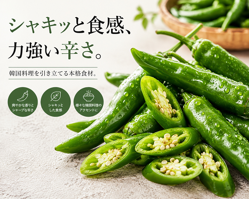 韓国産／青唐辛子（100g） | キムチ/野菜 ,野菜類 | 韓国食品通販 KFOODS